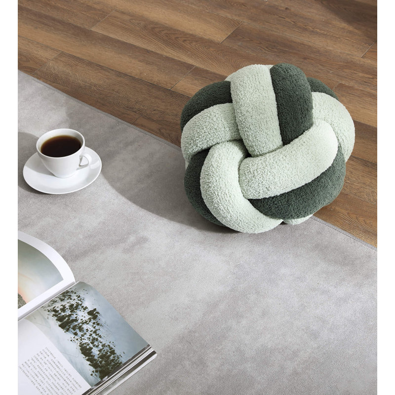 Knot Circular Pillow Cover & Insert, Midnight/Denim