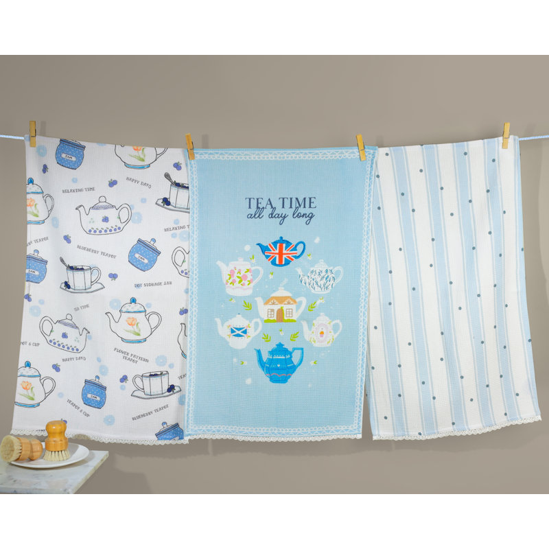 English Tea Time Cottage Kitchen Towel Set