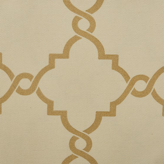 Beige & Gold Fretwork Print Grommet Top Valance, Basket Weave Window Curtain, 50" x 18"