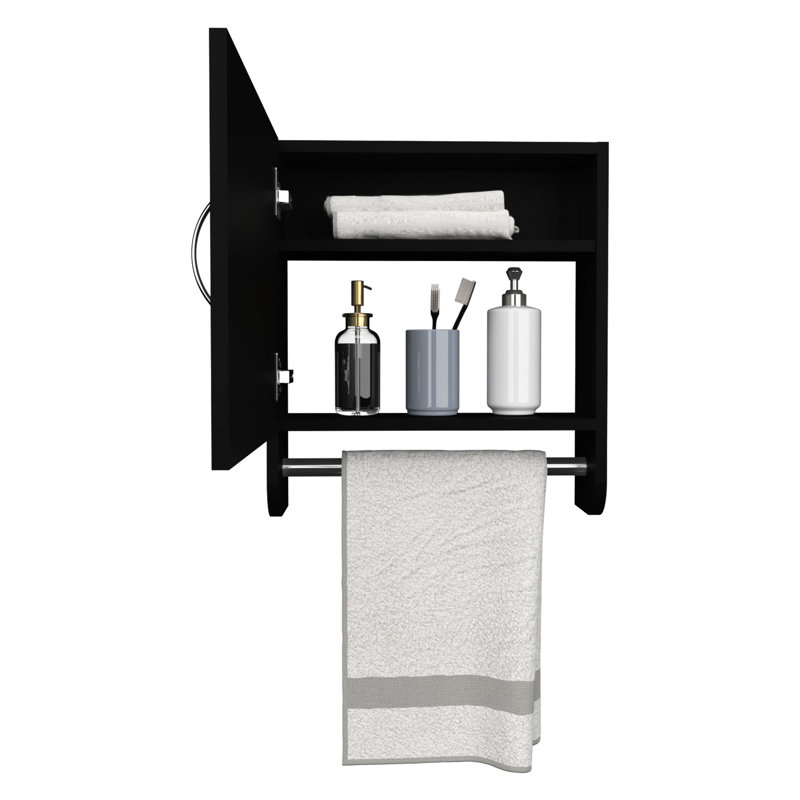 Armoire à pharmacie blanche à miroir avec porte-serviettes, H 19,7 po et l 17,7 po, deux tablettes intérieures pour la cuisine de la salle de bain, armoire simple avec rangement X, blanc, étagère incluse et unité compacte