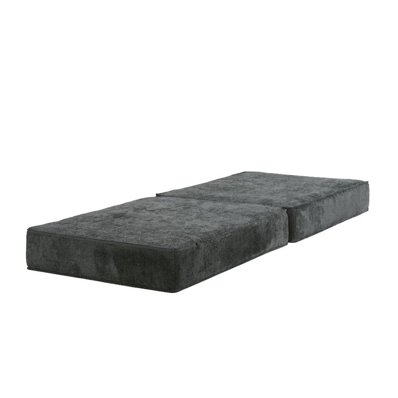 80 cm W Velvet Rectangle Ottoman, Grey