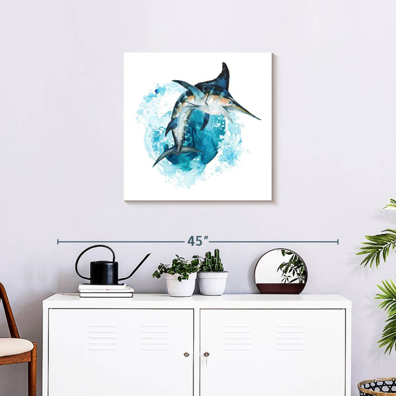 Brampt Blue Marlin Splash, 24" H x 24" W