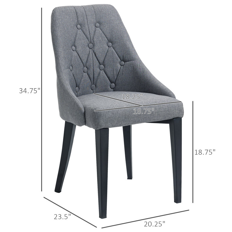 Chaise d'appoint rembourrée Glasser, Gris foncé