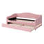 Lit de jour simple rembourré moderne avec lit gigogne réglable et chariot pliable en molleton chaud rose-539512424-539512425