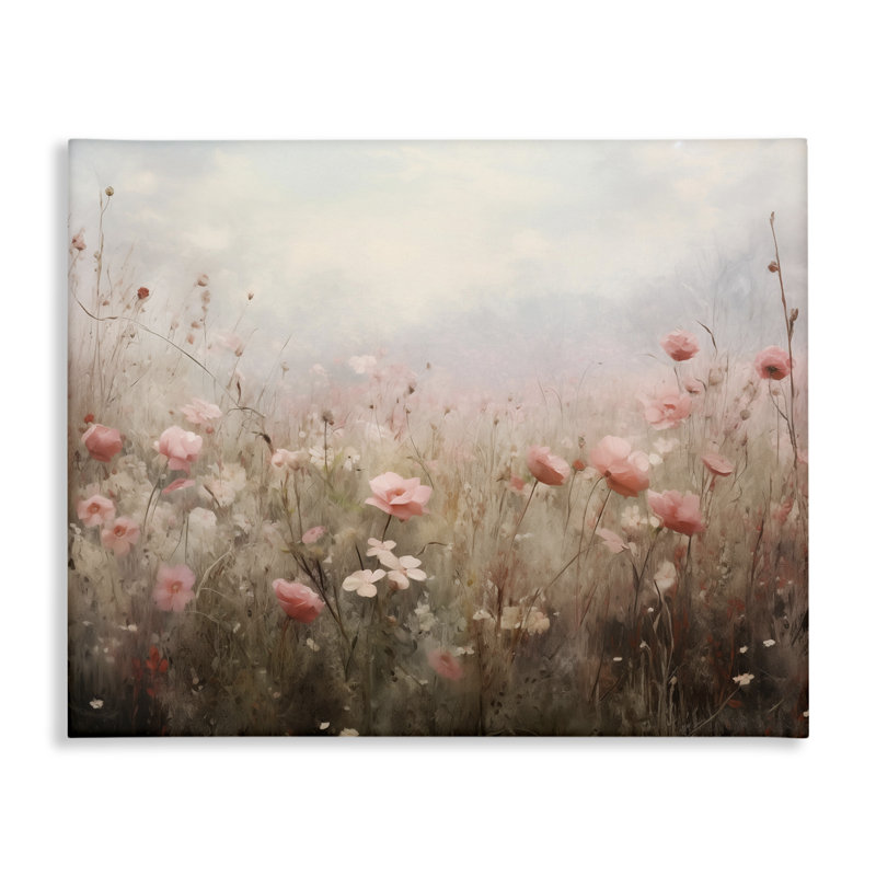 «Pastel Pink Meadow Flowers», conception par Arlington Prints, H 30 po x l 40 po