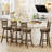 Set of 4 Bar Stools 25'' Swivel Bar Chairs w/ PE Rattan Backrest Counter Height-290455928-290455934