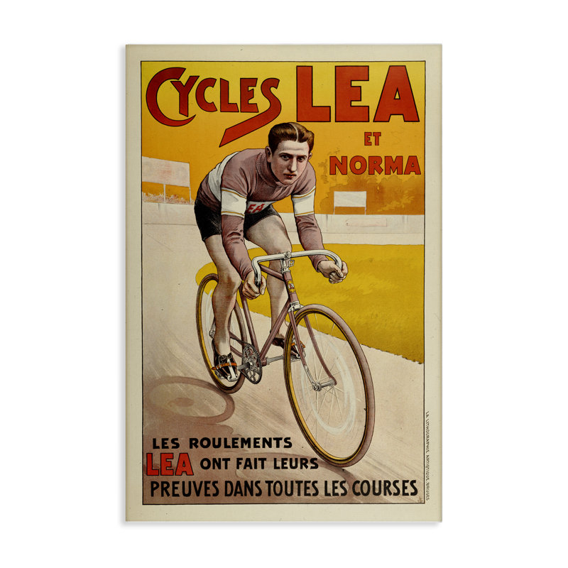 Yellow Antique Cycling Poster Canvas, design by Marcus Jules, 24" H x 16" W