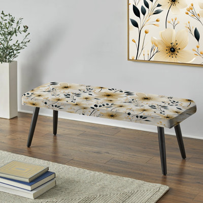 Banc rembourré floral noir Truong