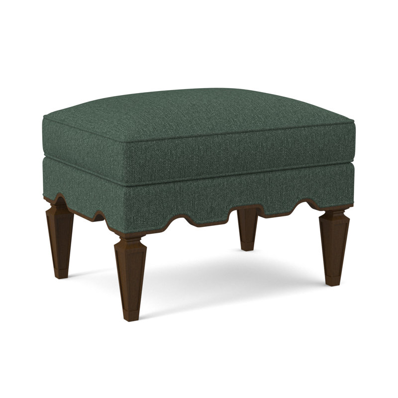 Palm Ottoman, American Walnut, Elise Linen