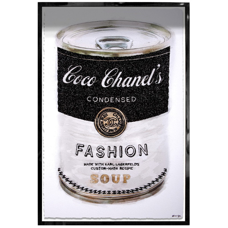 " Fashion Soup Can ", Black Shadowbox, 37.25" H x 25.25" W