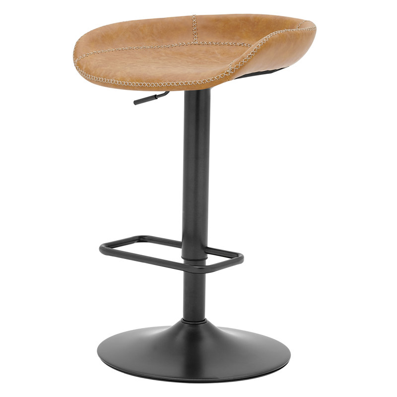 Antenore Swivel Upholstered Adjustable Height Counter Stool, Brown