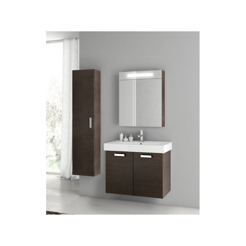 Ensemble de meuble-lavabo simple 27 po Cubical, Wengé