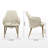 Acalay, Beige Faux Leather Upholstered Dining Arm Chairs Set Of 2