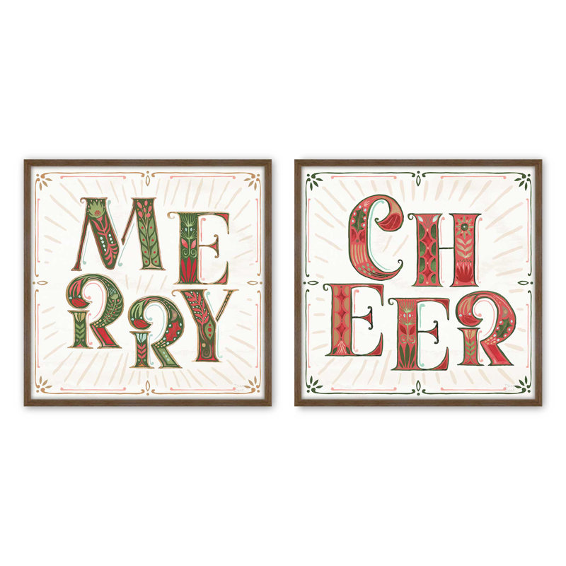 Merry Bright, ensemble de 2 reproductions d'art, 16 po x 16 po, Sans cadre
