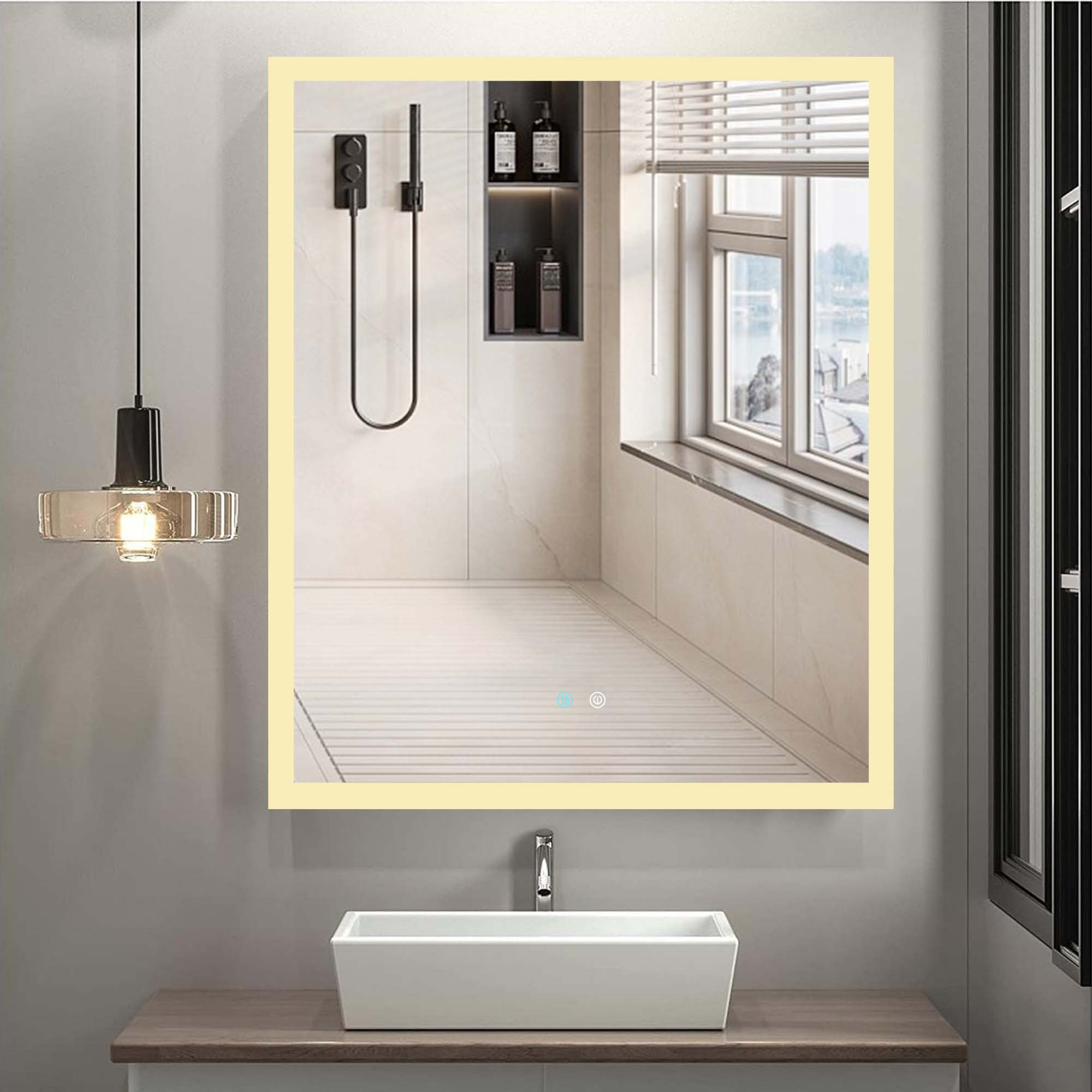 Ivy Bronx Helmtraut 30x36 Inch Rectangle LED Backlit Bathroom Mirror ...