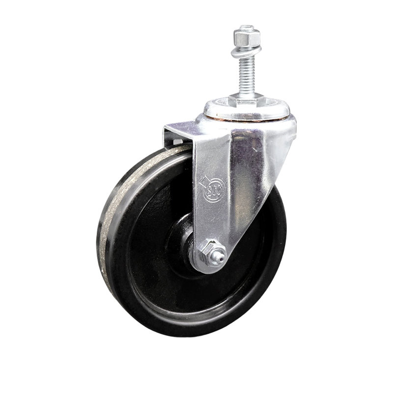 Temp Phenolic Swivel 12mm Threaded Stem Caster Set with Brake