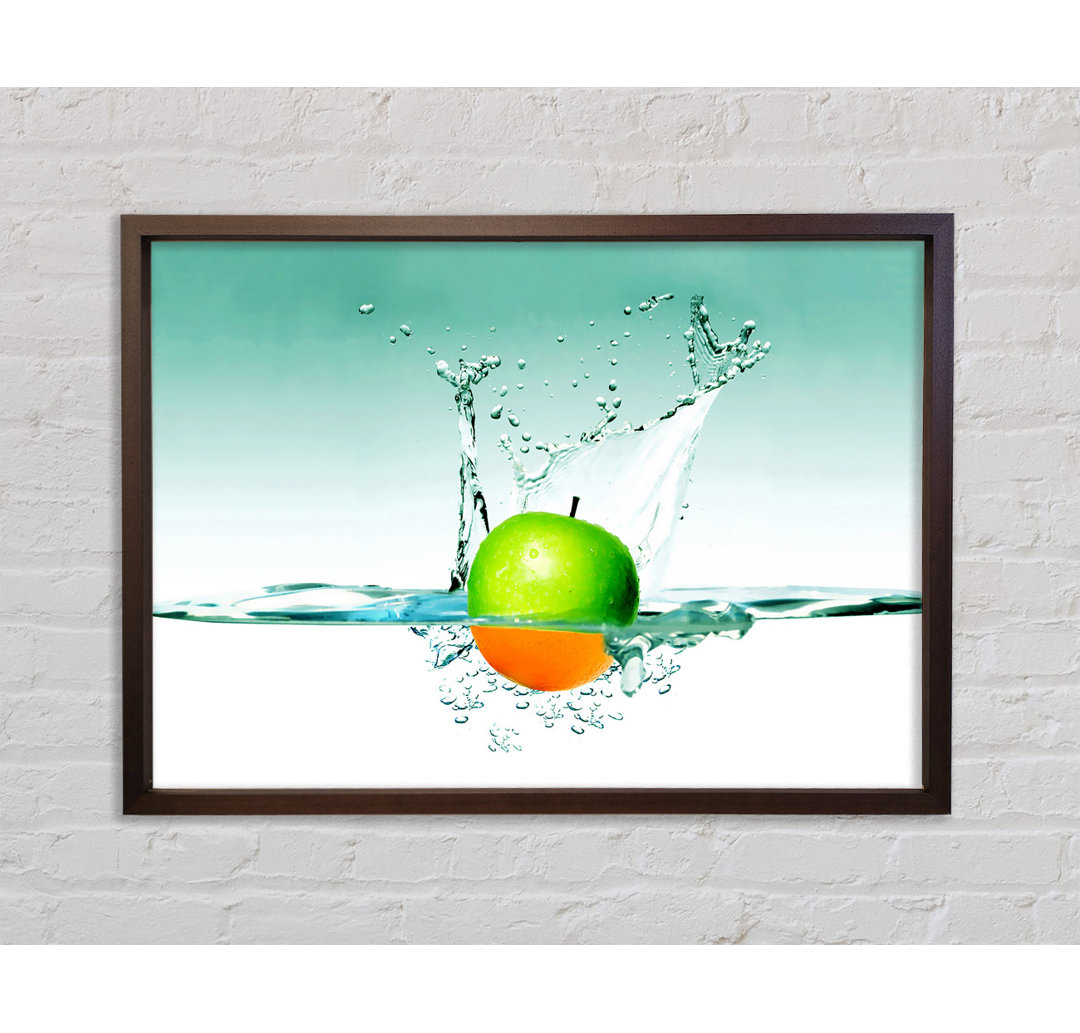 Orange Or Apple Splash - Einzelne Bilderrahmen Kunstdrucke auf Leinwand