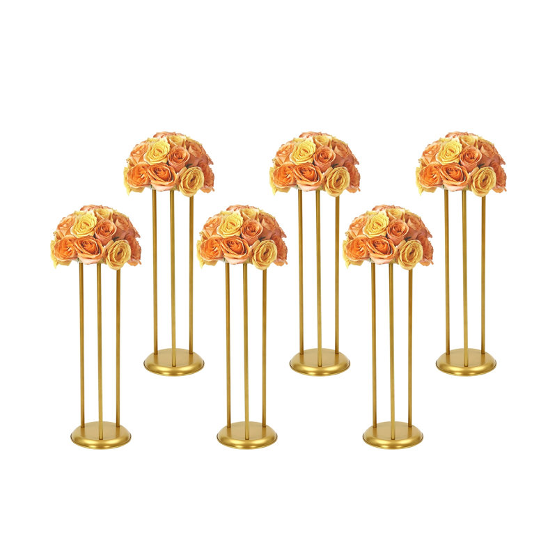 Présentoir à fleurs dorées 6 pièces, H 39,4 po x l 7,87 po x P 7,87 po