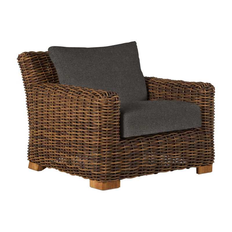 Montauk Patio Chair with Cushions, No Welt, Tweed Toffee, Standard Plus
