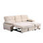Canapé modulaire en velours beige avec méridienne réversible moderne