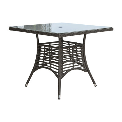 Table de salle à manger en verre graphite