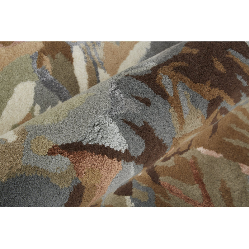 Dafney Hand Tufted Floral Area Rug in Tan, Rectangle 8' x 10'
