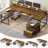 Keon U-Shaped Computer Desk with Power Outlet-801647122