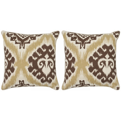 Joyce Embroidered Feather Linen Reversible Throw Pillow