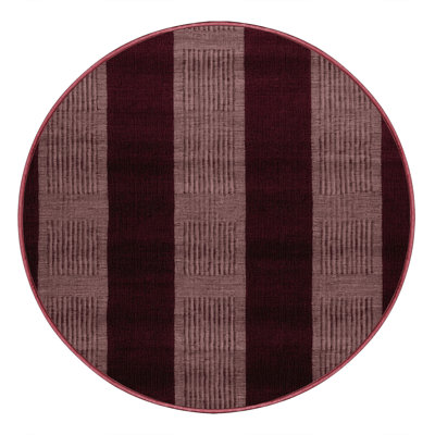 Machine Washable Checkered Red Area Rug