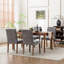 Chaise d'appoint rembourrée en tissu avec pieds en bois massif-715533724-727840727