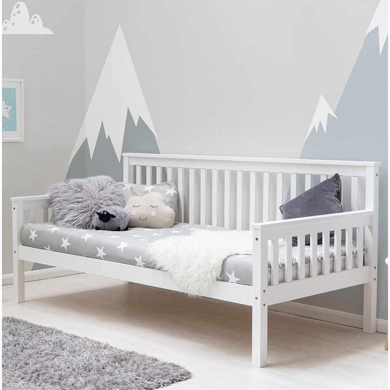 Demers Solid Wood Daybed with Mattress, White