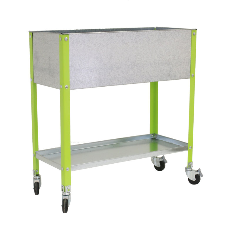 Metal Potting Bench, Green/Grey, 92.5cm H x 90cm W x 60cm D