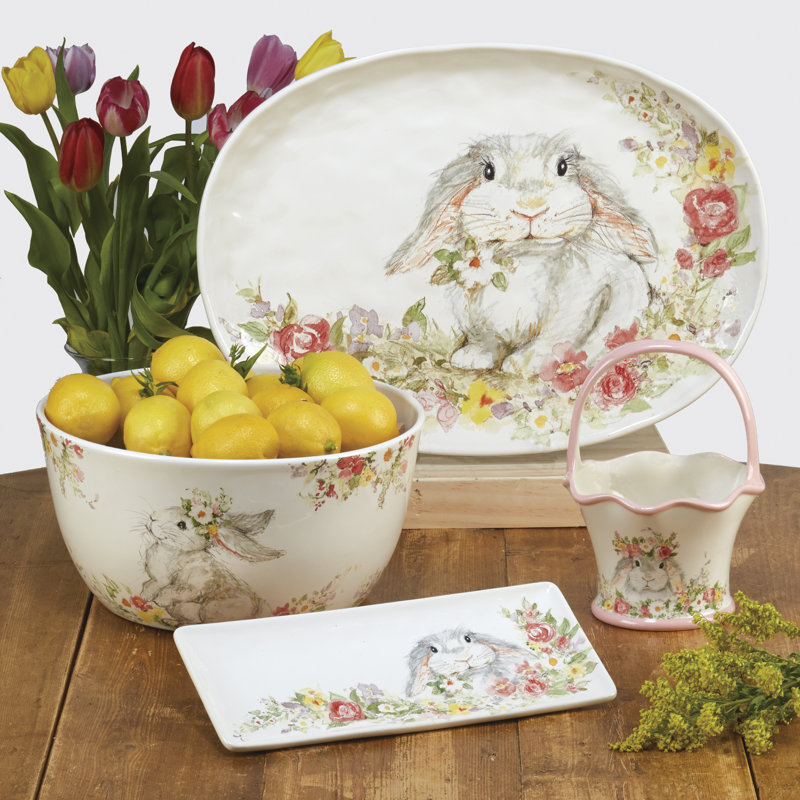 Certified International Sweet Bunny Oval Platter