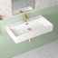 Lavabo de salle de bain mural rectangulaire en porcelaine vitreuse avec anneau de débordement argenté l 30 "x P 16" Turner