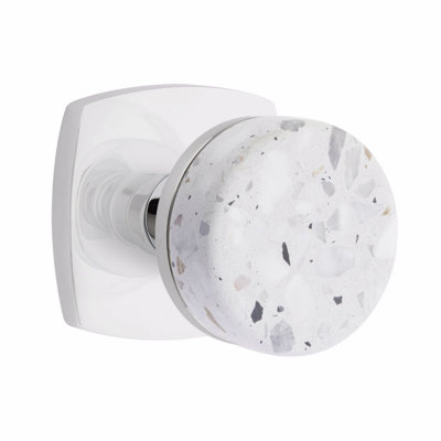 Ensemble de boutons de passage Emtek Select, rosette Urban Modern, tige conique, bouton Terrazzo clair