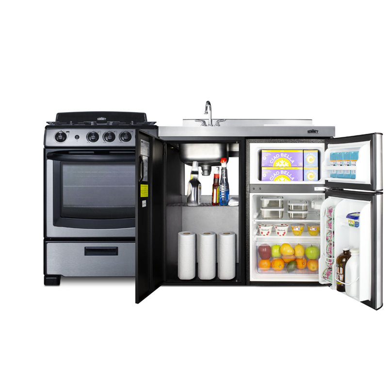 Summit Appliance All-In-One Combo Kitchens 3.2 Cubic Feet Top Freezer Freestanding Mini Fridge
