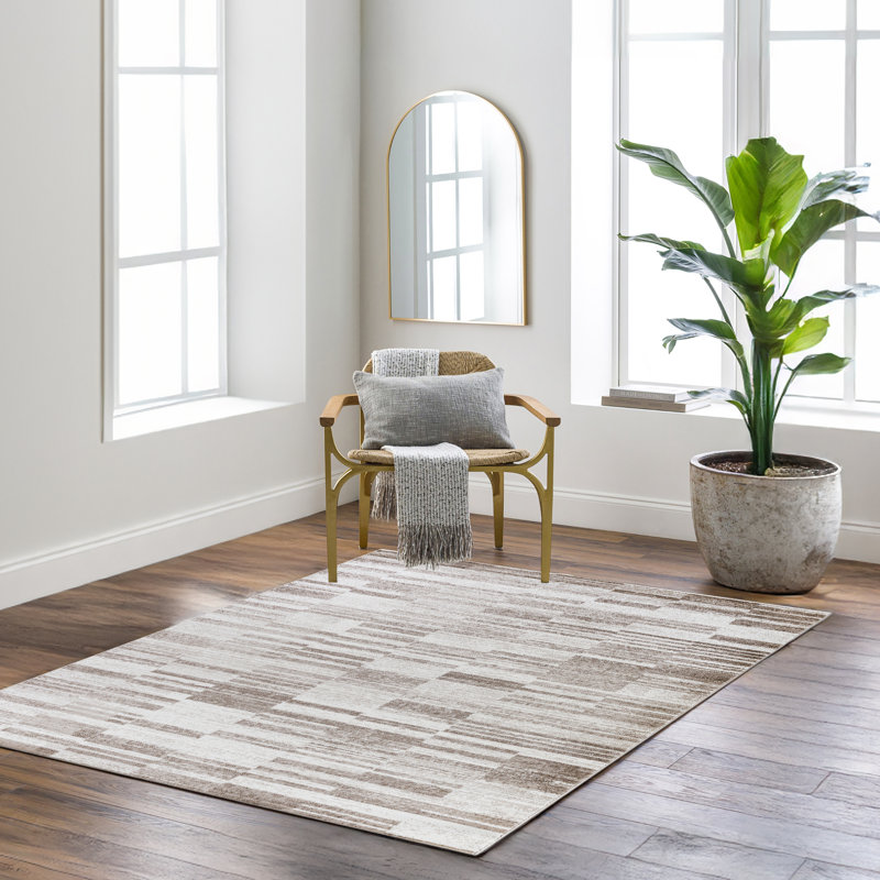 Brown odern Rug, Abstract Stain Resistant Easy to Clean Rug For Living Room, Dining Room, Bedroom, Rectangle 120 x 170 cm