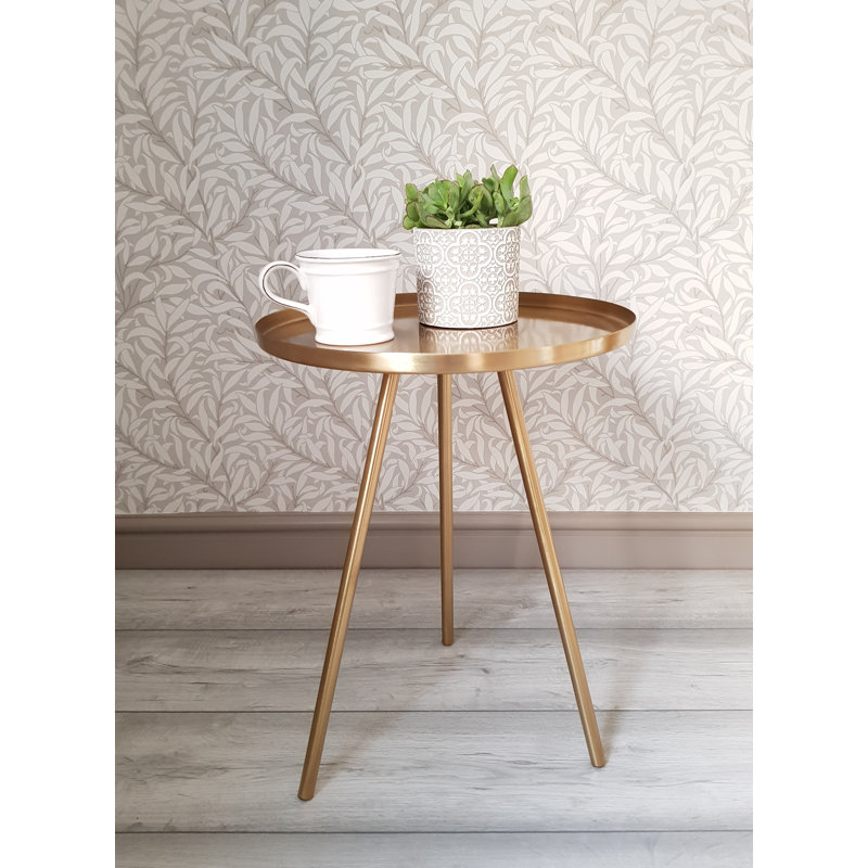 Roger Tray Top End Table, Brass, Brass