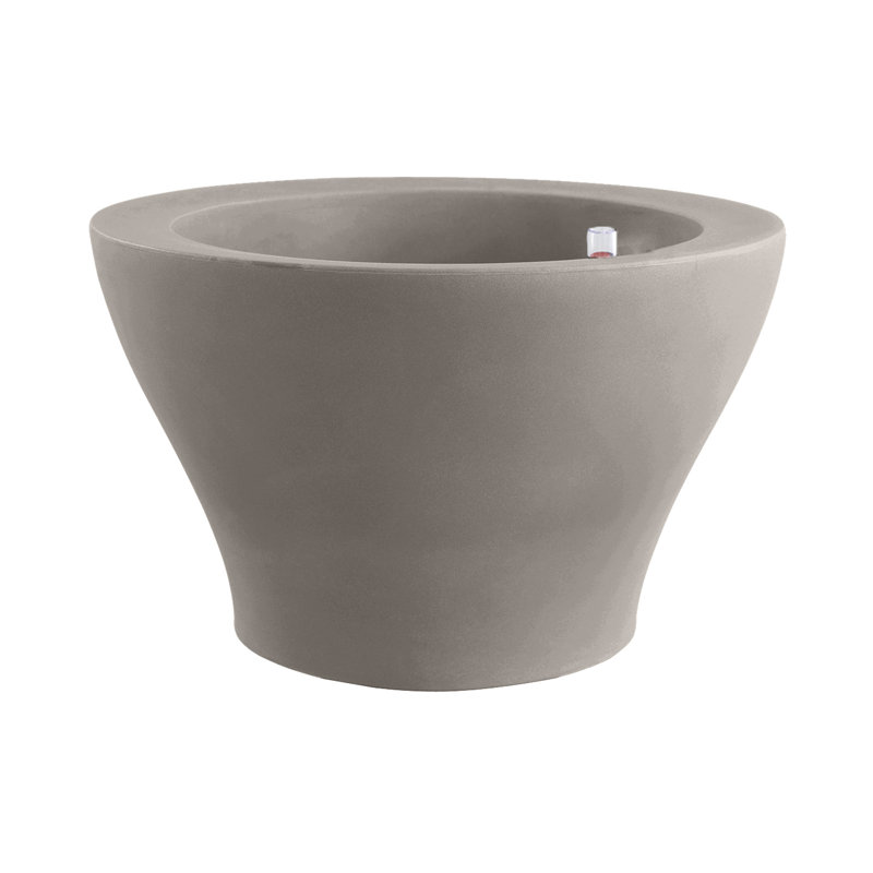 Centro Resin Pot Planter, Taupe, 19.75" H x 31.5" W x 31.5" D