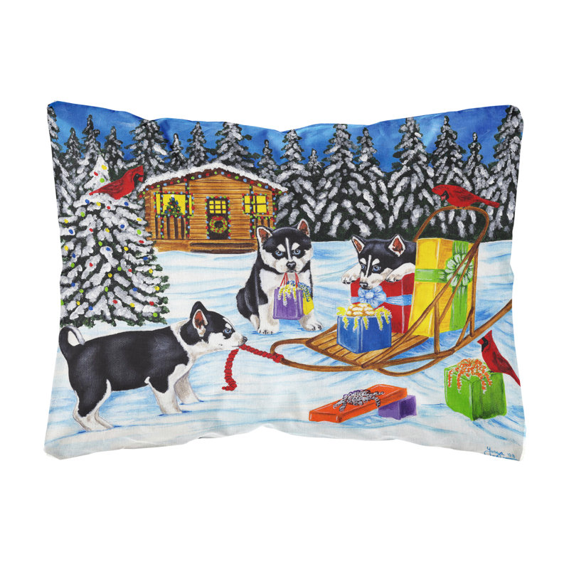  Coussin intérieur / extérieur Christmas Husky