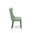 Dallas Parson Chairs - Button Tufted Nailhead Willow Green Polyester Fabric Upholstered Dining Chairs, Set of 2, Sand Blasted Black-2090194862