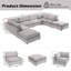 Canapé modulaire rembourré 8 pièces Nuccio