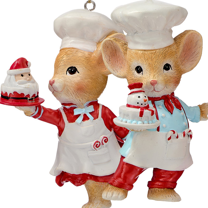 Ornement pour souris de cuisson 4 po en résine