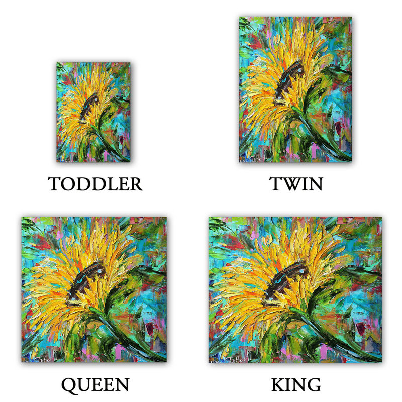 Ensemble de housse de couette en microfibre jaune / vert / brun / bleu , Housse de couette pour grand lit et 2 taies décor