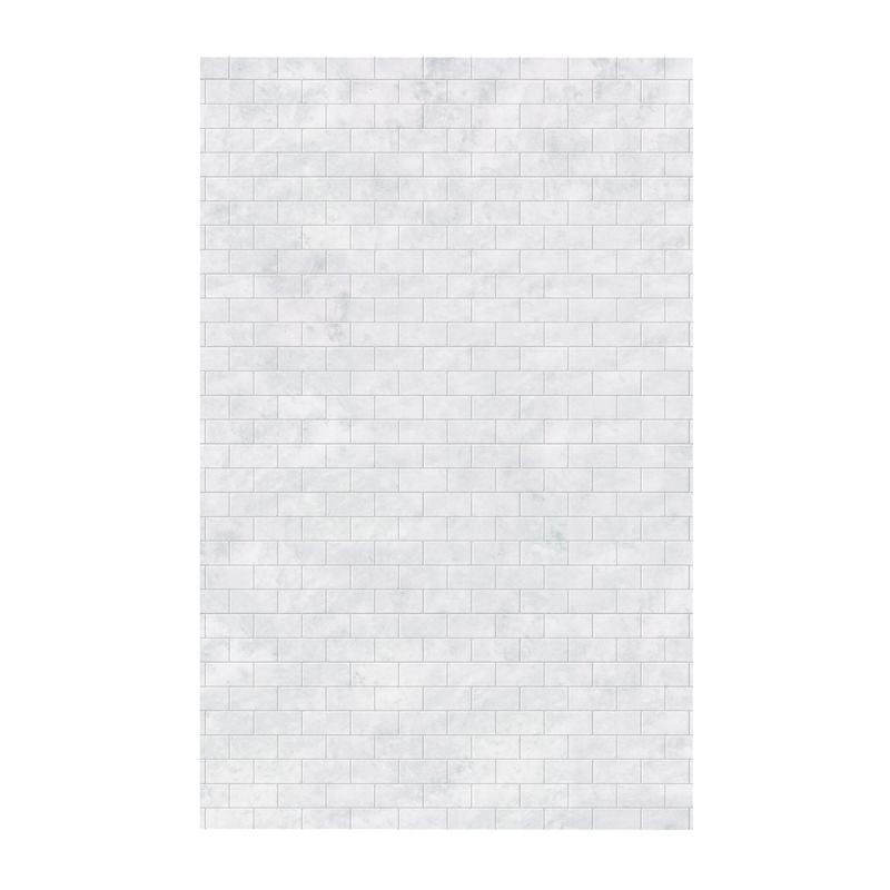 Solid Surface Three Panel Shower Wall, Ice,  96" H x 36" W x 0.25" D