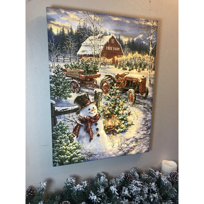 Christmas Tree Farm 18x24 Fully Illuminated ColorChange LED Print