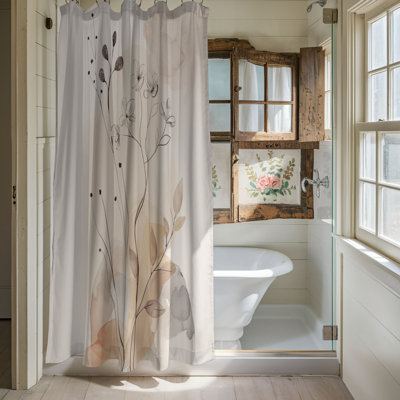 Rideau de douche 1 pièce Subdued Boho Blossoms