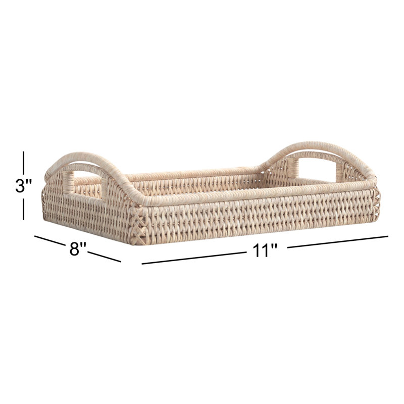 Panya Rattan Tray, White Wash