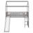 Twin House Loft Bed With Slide, Wood Playhouse Loft Bed Frame With Ladder And Roof For Kids-1799845117