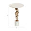 Table d'appoint moderne en métal et marbre avec base sculpturale en aluminium, table d'appoint contemporaine au design épuré et plateau en marbre pour la décoration intérieure - blanc-1961844328-1961844329